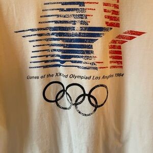 Los Angeles 1984 Olympics Graphic T-Shirt - Red & Blue Star